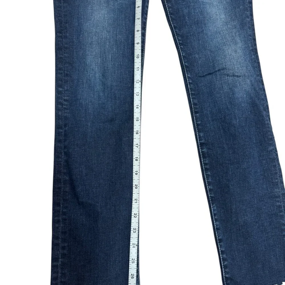 EUC Big Star Brigette Slim Straight Jeans 26R Medium Wash Raw Hem